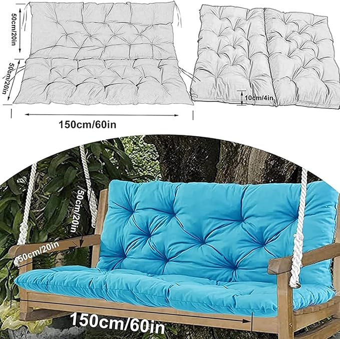 Swing Cushion Replacement Outdoor Porch Waterproof Bench Cushion 2-3 Seater - Image 7