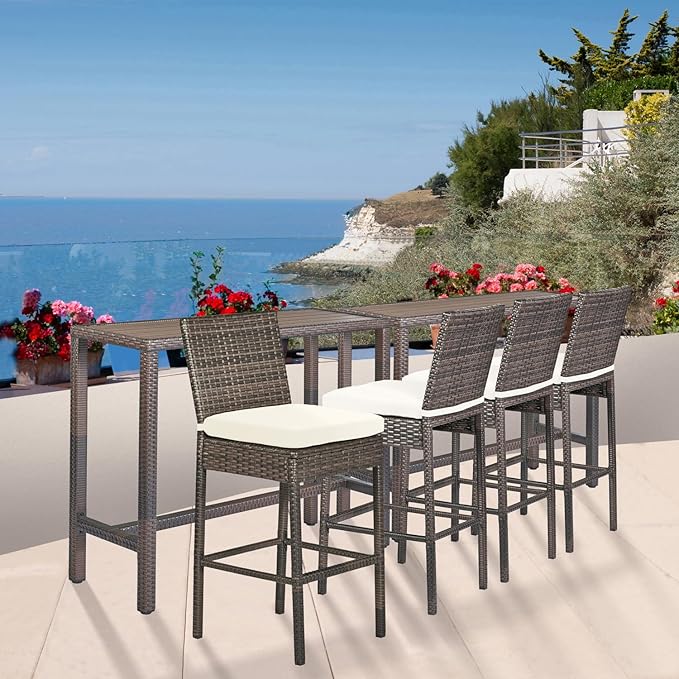 Outdoor Bar Table Patio Bar Height 55" Long Outdoor Console Table Hot Tub Tall - Image 4