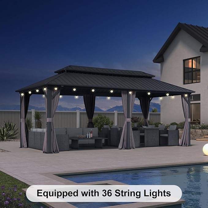 PURPLE LEAF 10'x20' Hardtop Gazebo - Image 9