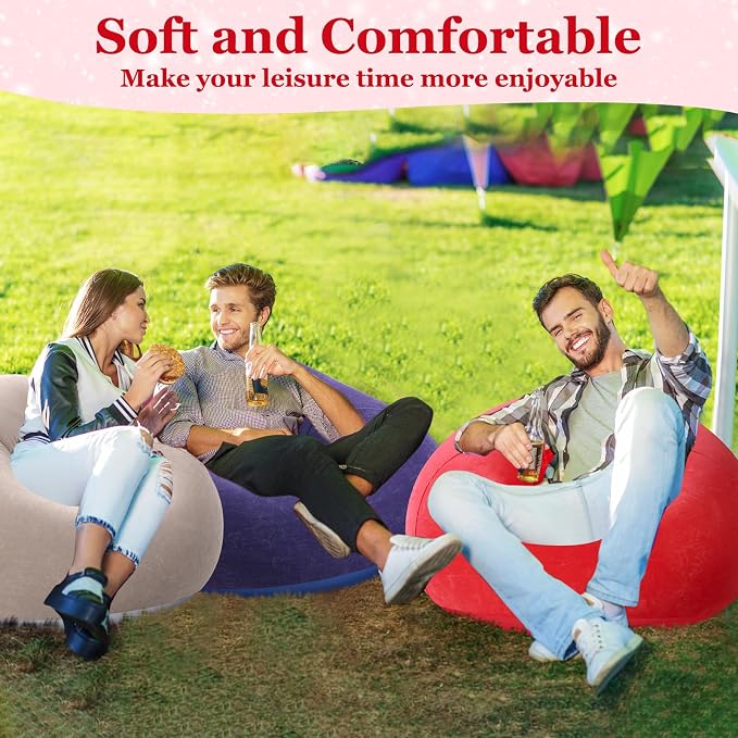 Realspring Inflatable Bean Bag Chairs Outdoor Blow up Camping Chairs Inflatable - Image 6