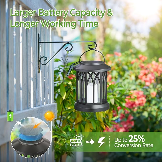 KOOPER 2 Pack Solar Lantern Outdoor Lights, Hanging Solar Lanterns Outdoor - Image 4