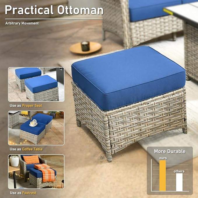 HOOOWOOO 9 Piece Patio Furniture Conversation Sets - Image 8