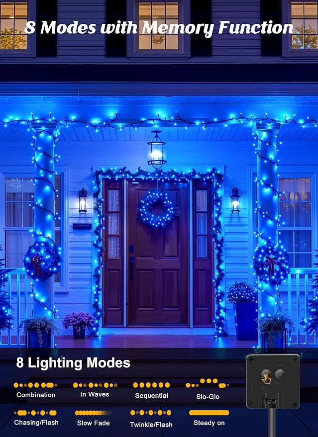 Brightown Solar String Lights Outdoor, 2 Pack Total 80FT 200 LED Solar Powered - Image 3