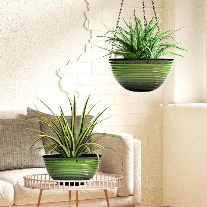 10 Inch Hanging Planter, 2 Pack Hanging Planters - Image 5