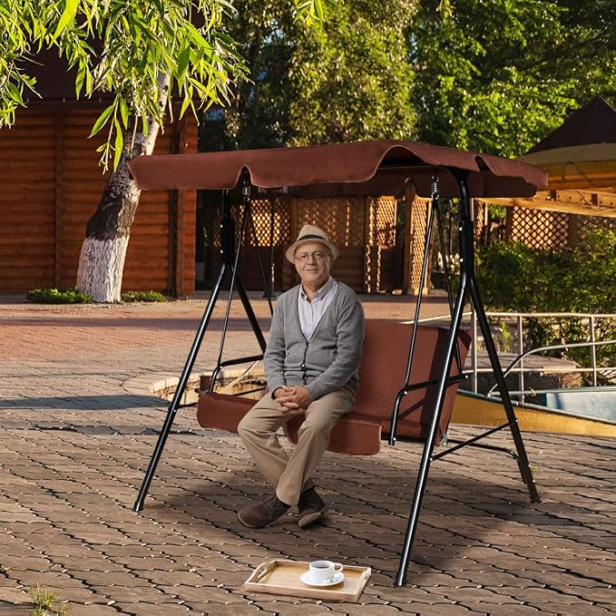 Tangkula 2 Person Porch Swing, Outdoor Swing - Image 3