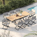 Grand patio 9-Piece Outdoor Dining Set, 8 Extra-Wide Folding Chairs & 1 by GrandPatio