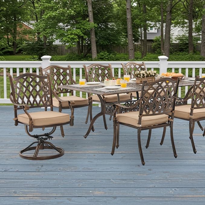 9-Piece Cast Aluminum Patio Furniture, Outdoor Dining Sets - Image 2