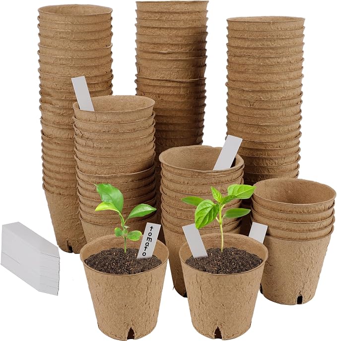 winemana 100 Pack Seed Starter Tray Kit, Biodegradable Peat Pots by winemana