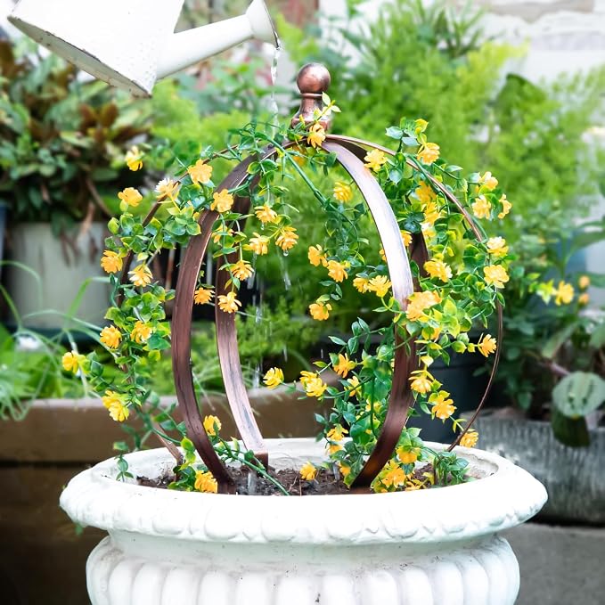 12.6x17.5 Inch Bronze Metal Garden Trellis Obelisk – Versatile Support - Image 7