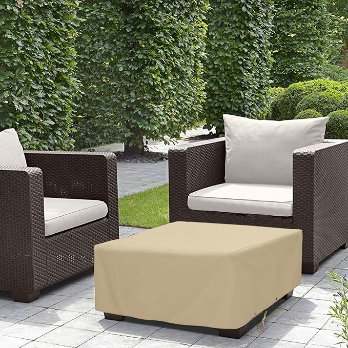 SunPatio Outdoor Ottoman Cover, Heavy Duty Waterproof Rectangular Coffee Table - Image 7