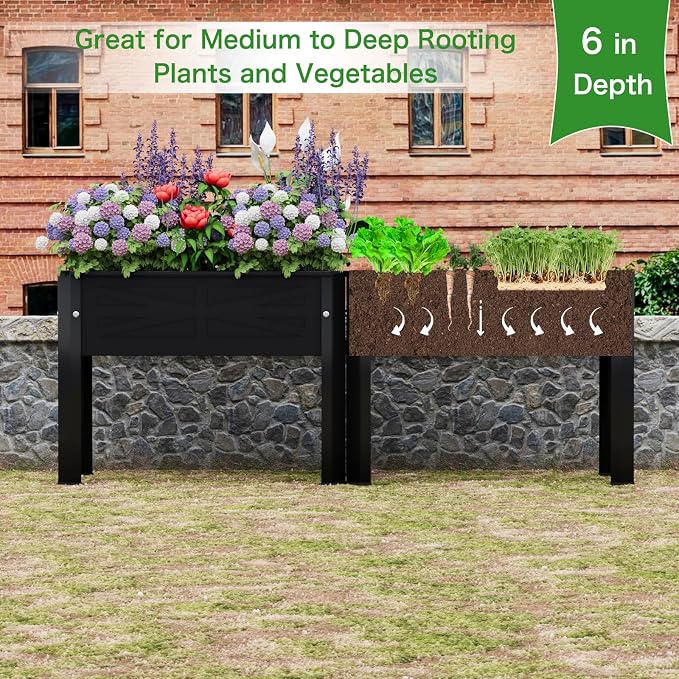 Raised Garden Bed with Tall Legs, Elevated Metal Planter Box - Image 4