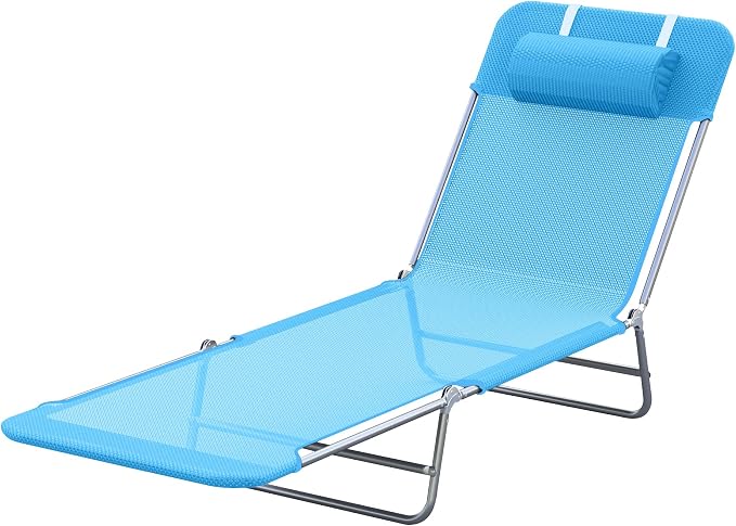 Outsunny Folding Chaise Lounge Pool Chairs, Outdoor Sun Tanning Chairs by Outsunny