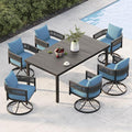 Grand patio Outdoor Dining Set for 6, Metal Woven Wicker Swivel Patio Chairs by GrandPatio