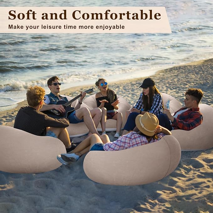 Realspring Inflatable Bean Bag Chairs Outdoor Blow up Camping Chairs Inflatable - Image 6