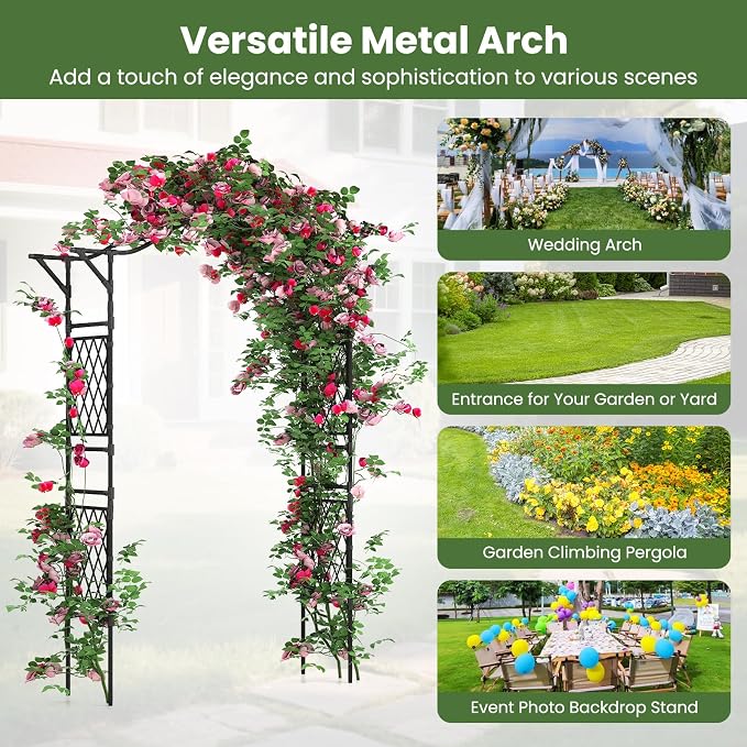 Giantex Garden Arch Trellis, Decorative Wedding Arch - Image 9