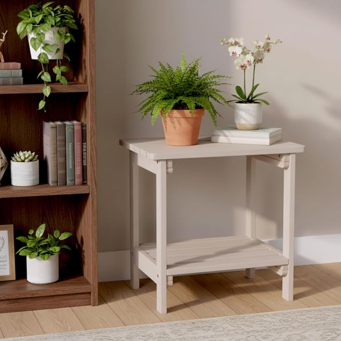Shine Company Providence Rectangular Solid Wood Side Table, Outdoor Adirondack - Image 3