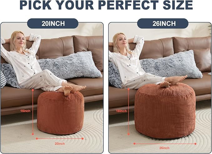 Pouf Ottoman Foot Stools with Foam Small Ottoman - Image 2