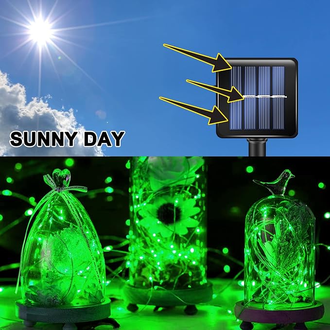 TW SHINE Green Solar String Lights Outdoor, Total 80 FT 240 LED Solar Powered - Image 7