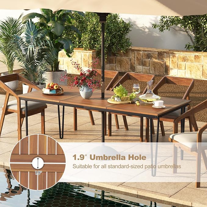 Tangkula 79 Inch Outdoor Dining Table - Image 3