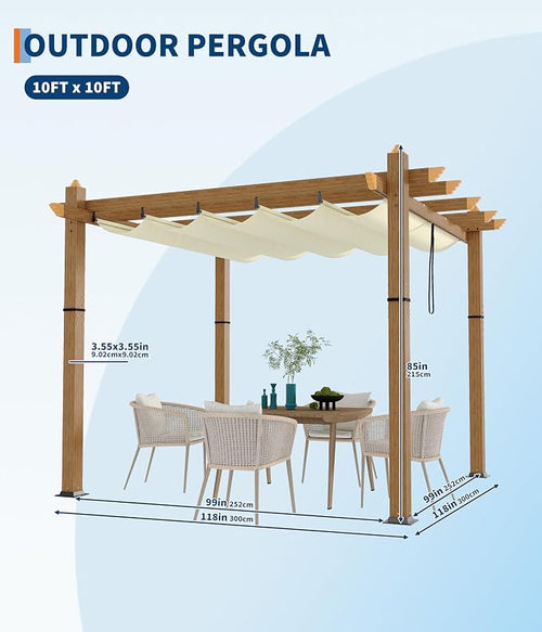 10 x 10 ft Aluminum Pergola - Image 2