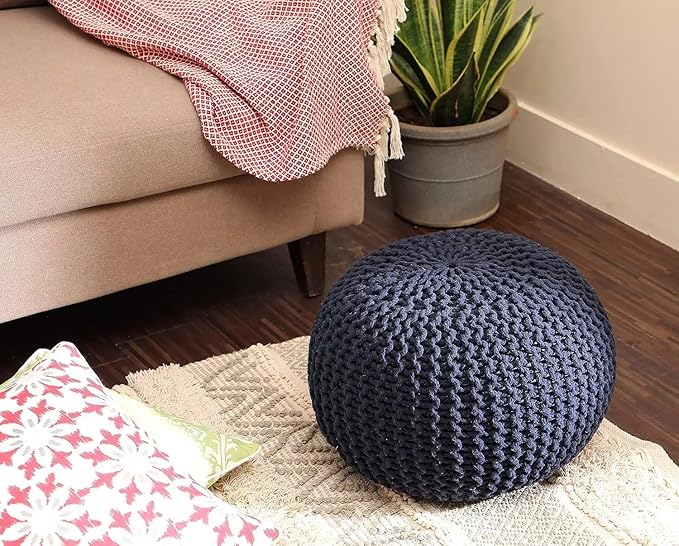 REDEARTH · Round Pouf Foot Stool Bean Bag Ottoman - Image 2