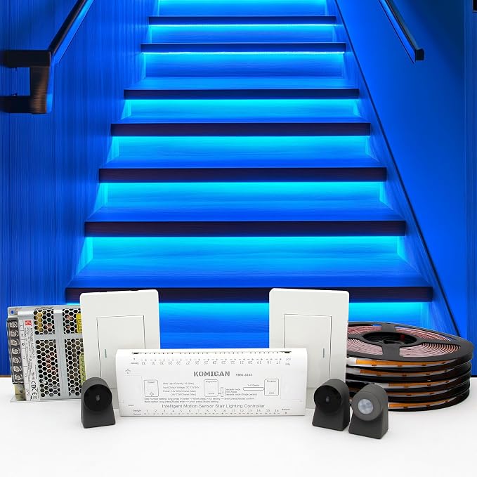 Intelligent Motion Triggered LED Stair Lighting Kit KMG-3233 by KOMIGAN