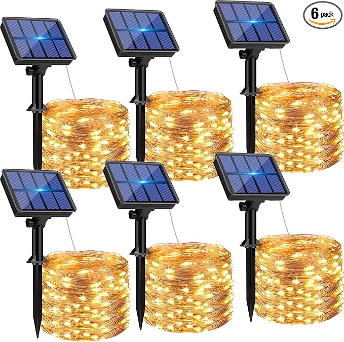 btfarm Solar String Lights for Outside, 6 Pack 198FT 480LED Solar Fairy Lights by btfarmdecorativelighting