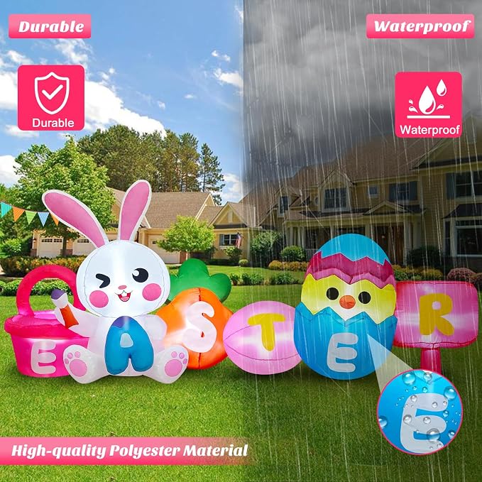 MICOCAH 8 FT Long Easter Inflatables Outdoor Decorations, Inflatable Painting - Image 5