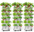 7 Tiered Strawberry Vertical Planter Tower Garden 3 Pack, Stackable Planter by Tectsia