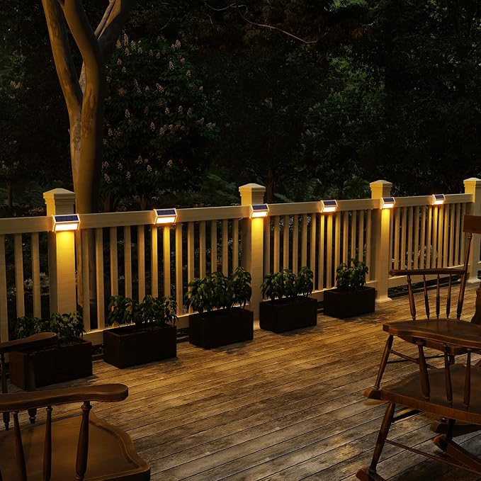 ROSHWEY Deck Lights, 10 Pack 30 LED Deck Lights Solar Powered Outdoor Waterproof - Image 7