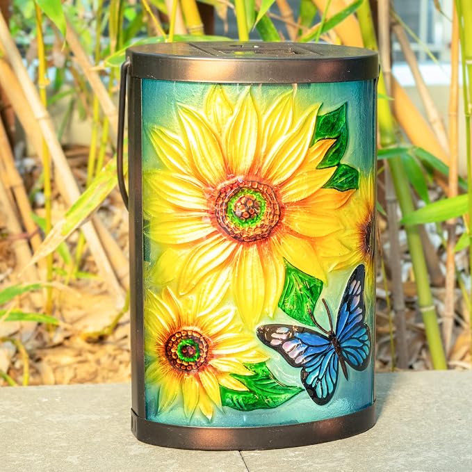 Hanging Solar Lantern Outdoor Waterproof LED Solar Lights Sunflower Decorative - Image 4