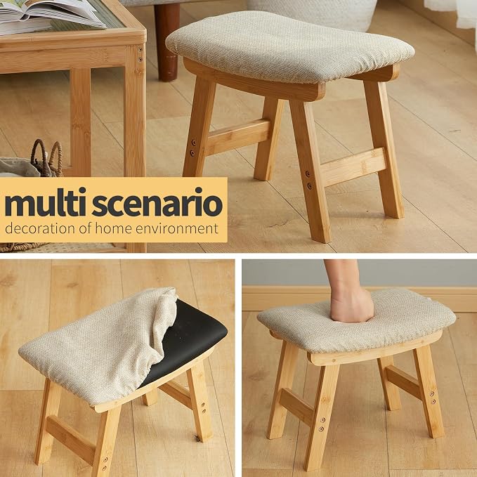 Foot Stool Ottoman Foot Rest Under Desk, Small Stool - Image 4
