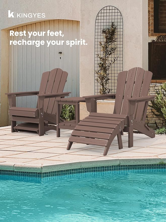 KINGYES Folding Adirondack Ottoman - Image 4
