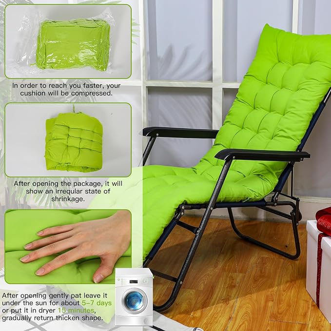 Bucherry 67 x 19 Inch Chaise Lounge Cushions Soft Lounge Chair Cushion Gravity - Image 3