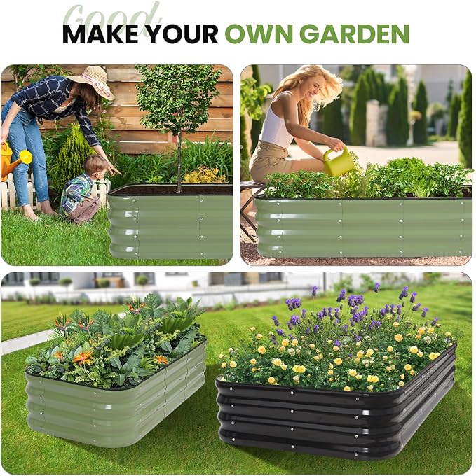2Pcs 3-in-1 Adjustable Raised Garden Bed Kit | Galvanized Planter Boxes - Image 9