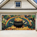ANNA QUEEN St Patrick’s Day Garage Door Banner 6x13FT, Rainbow and Pot of Gold by ANNAQUEEN