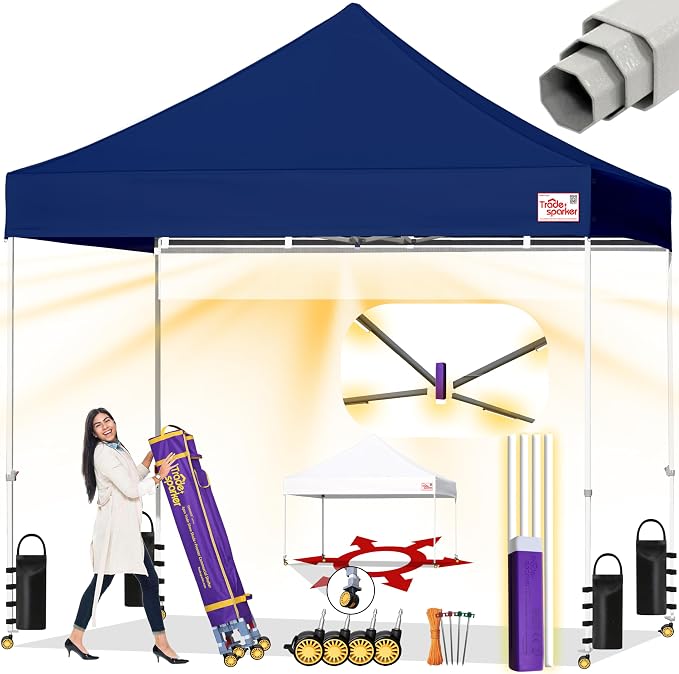 Tradesparker 10x10 Pop Up Canopy Tent, Commercial Movable Canopy by CommercialPopupCanopyRevolutionaryLightcurtainiSystem
