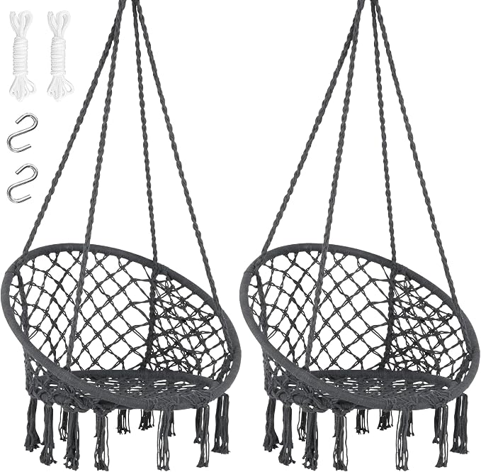 SUNCREAT Hammock Chair Hanging Macrame Swing by SUNCREAT