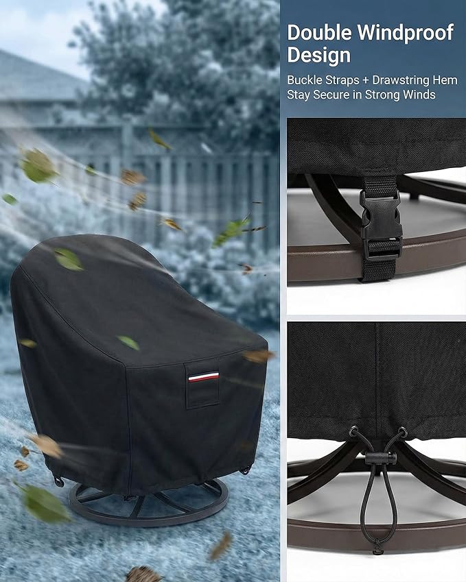 Outdoor Patio Chair Covers 4-Pack, Heavy Duty 600D Oxford Fabric, Weather - Image 8