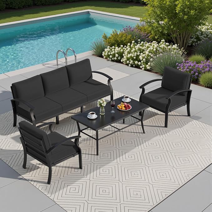 Kullavik Aluminum Patio Furniture Set - Image 5