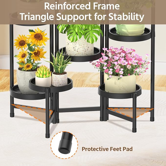 LASZOLA 8 Tiered Folding Plant Stand Indoor - Image 5