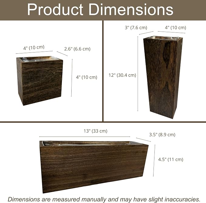 LaLaGreen Wood Planter Box for Plants Wooden Wall Hanging Planters for Indoor - Image 3