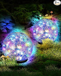 Coroor Garden Solar Ball Lights Outdoor Waterproof, 30 LED Cracked Glass Globe by Coroor