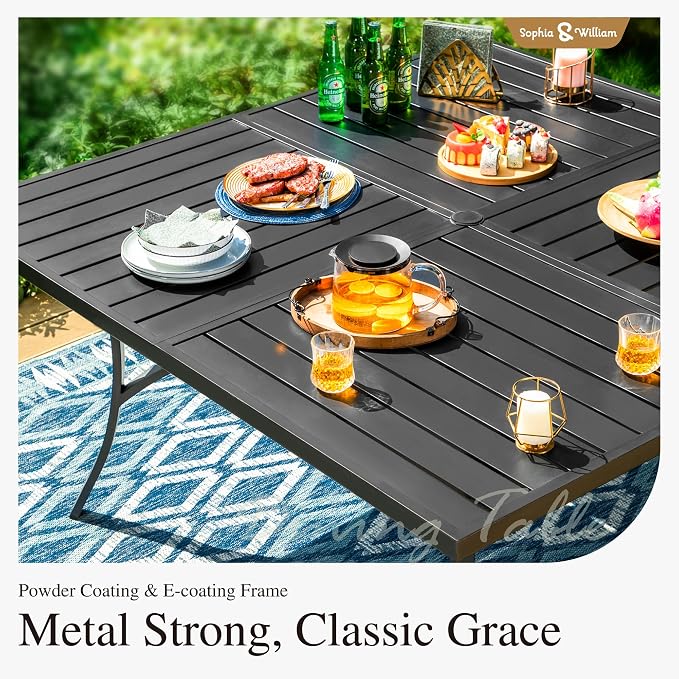 Sophia and William Swivel Outdoor Patio Dining Set - Image 7