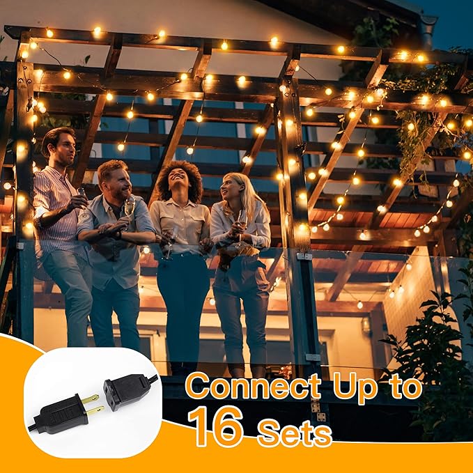 Ollny 50FT Outdoor String Lights, Waterproof Connectable Shatterproof Outside - Image 5