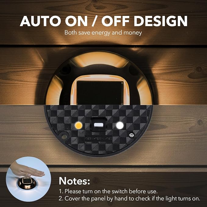 AGPTEK Solar Driveway Lights Outdoor 12 Pack, 2 Color Modes LED Deck Dock - Image 8