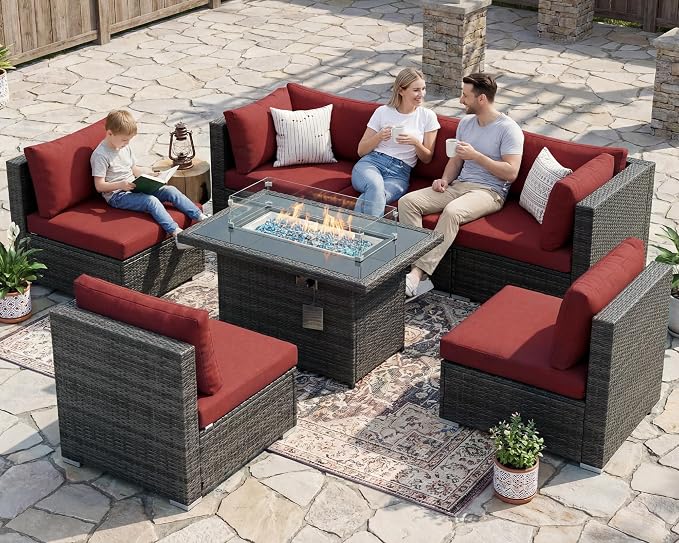 BULEXYARD 7 Piece High Back Outdoor Furniture Set by BULEXYARDFURNITURE