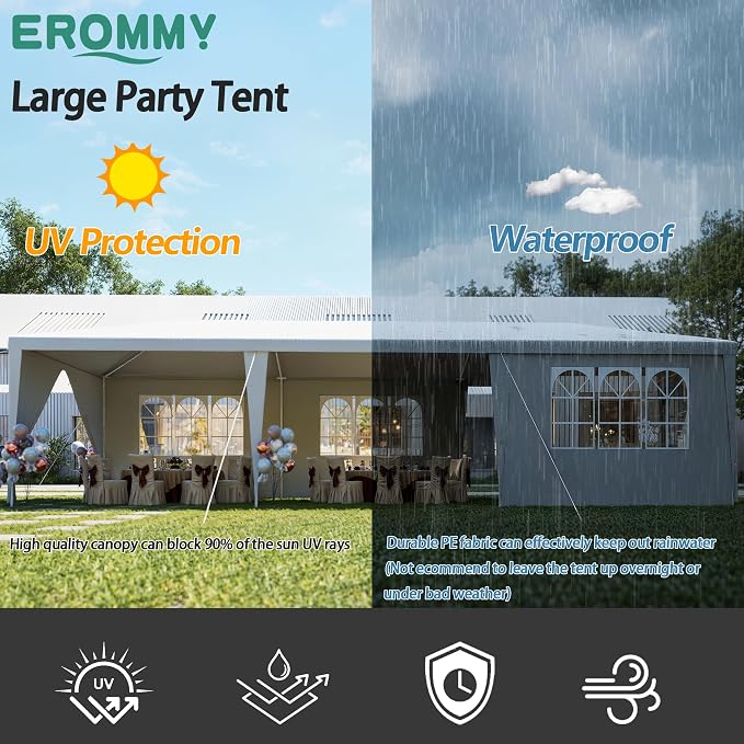 EROMMY 10x30 FT Outdoor Party Tent, Waterproof Event Shelter - Image 6