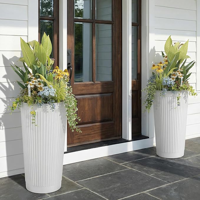 24in Tall Self-Watering Planters Set of 2 - Image 3