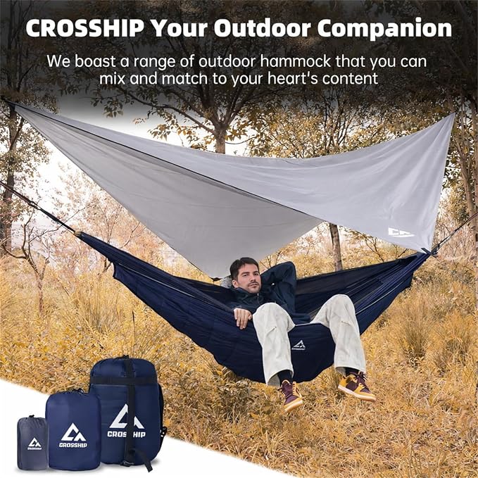 Camping Hammock with Mosquito Net & Hammock Underquilt and Rain Fly Tarp - Image 4